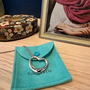 Tiffany & Co. Silver Open Heart Necklace